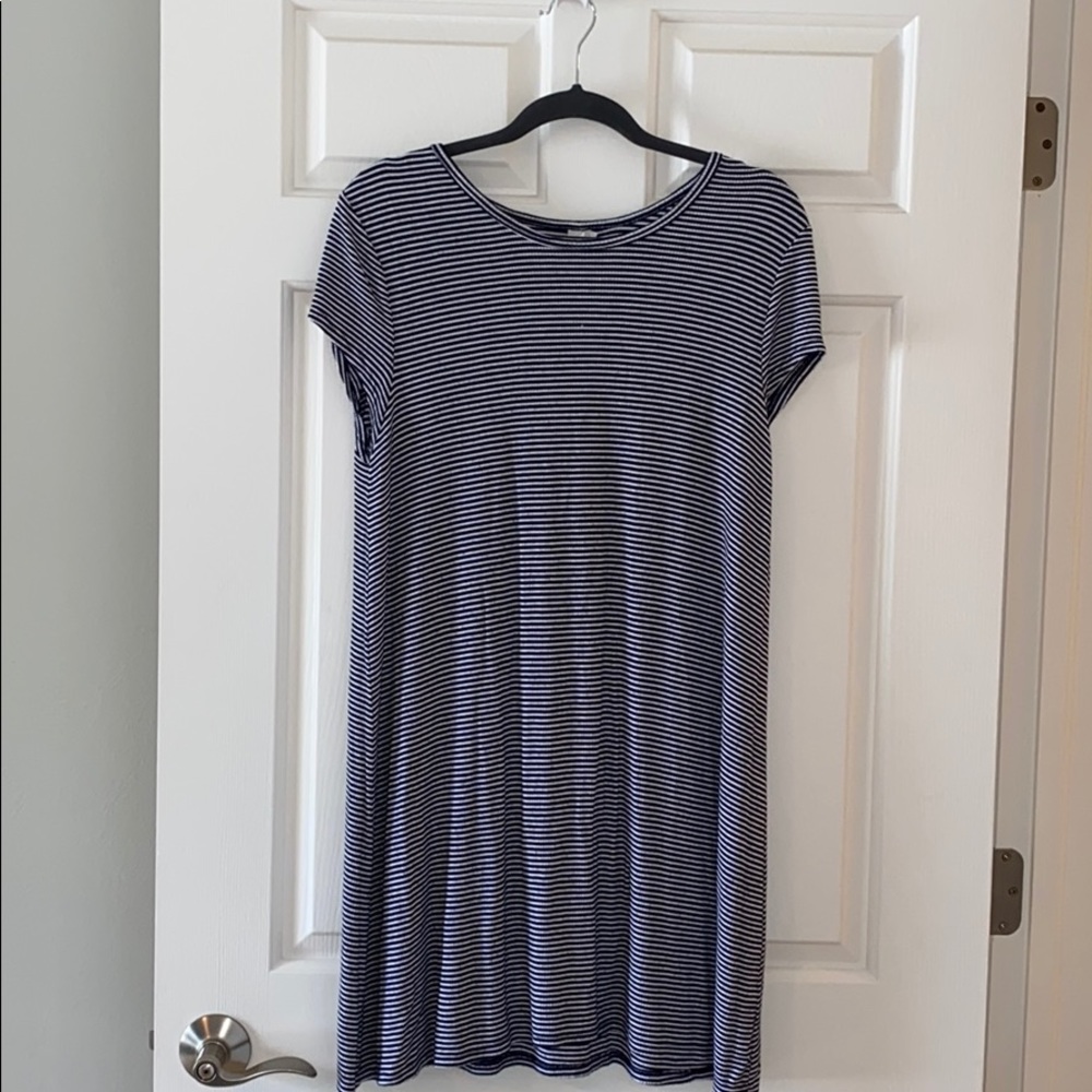 AEROPOSTALE Black and White Striped T-shirt Dress